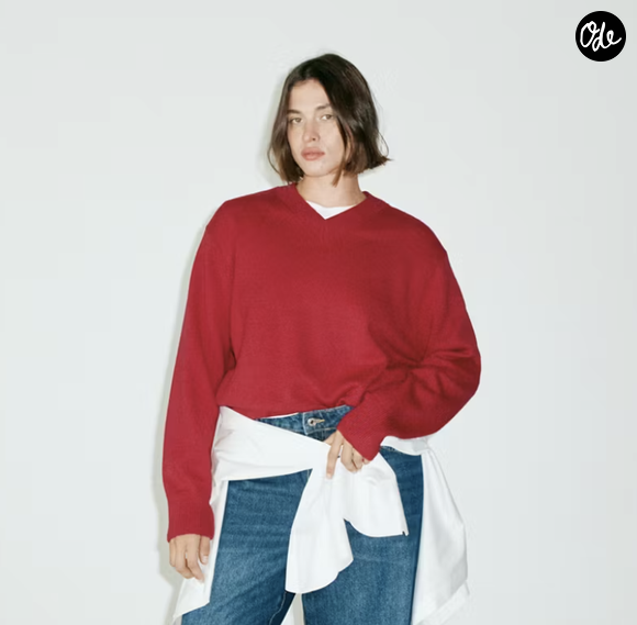 Pull-over maille col en V
