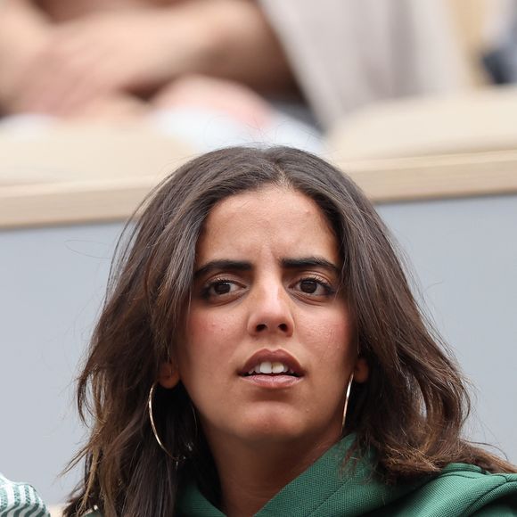 Inès Reg (Inès Reghioua) dans les tribunes des Internationaux de France de tennis de Roland Garros 2024 à Paris, France, le 3 juin 2024. © Jacovides-Moreau/Bestimage