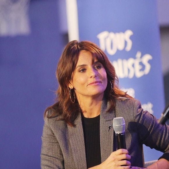 Faustine Bollaert lors de la journée nationale de la lutte contre le harcèlement à l’école au lycée Pierre-Gilles de Gennes - ENCPB à Paris, France, le 7 novembre 2023. © Jonathan Rebboah/Panoramic/Bestimage