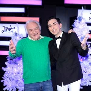 Exclusif - Laurent Cabrol et Jordan de Luxe lors de l'enregistrement de l'émission "Chez Jordan de Luxe" à Paris. Le 14 novembre 2023
© Cédric Perrin / Bestimage