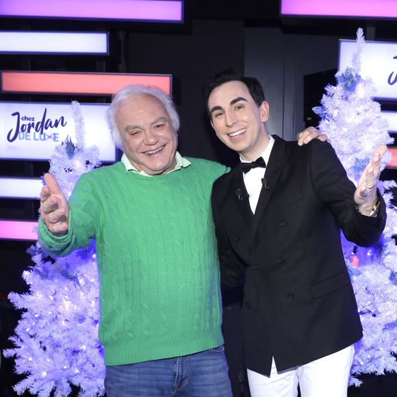 Exclusif - Laurent Cabrol et Jordan de Luxe lors de l'enregistrement de l'émission "Chez Jordan de Luxe" à Paris. Le 14 novembre 2023
© Cédric Perrin / Bestimage