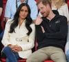 En 2020, Meghan Markle et le prince Harry ont quitté avec fracas la monarchie anglaise. Désormais, ils vivent en Californie avec leurs deux enfants : Archie et Lilibet...
Le prince Harry et Meghan Markle assistent à la finale d'athlétisme, au deuxième jour des Invictus Games 2020 à La Haye, le 17 avril 2022. (Julien Burton / Bestimage).