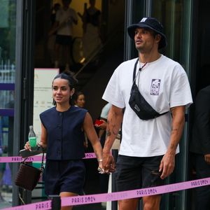 Florent Manaudou et Lola Dumenil aux Jeux Olympiques de Paris 2024.

Photo : Backgrid USA / Bestimage