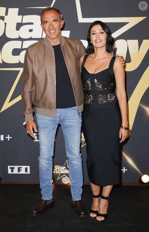 Níkos Aliagas et Karima Charni - Photocall de la soirée de lancement de la 13ème saison de la "Star Academy" au cinéma Le Grand Rex à Paris. La Star Academy 2025 sera diffusé à partir du 18 octobre 2025 sur TF1.
© Guirec Coadic/Bestimage