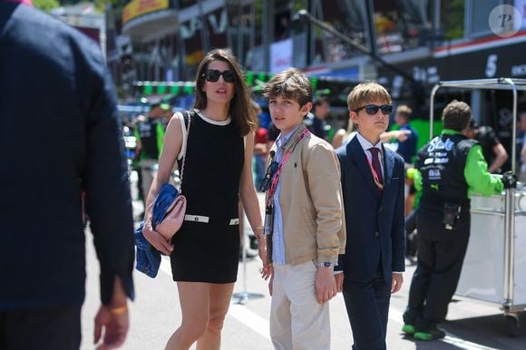 Charlotte Casiraghi et son fils Raphael Elmaleh lors du Grand Prix de Formule 1 (F1) Tag Heuer de Monaco le 25 mai 2025. © Lionel Urman/Bestimage