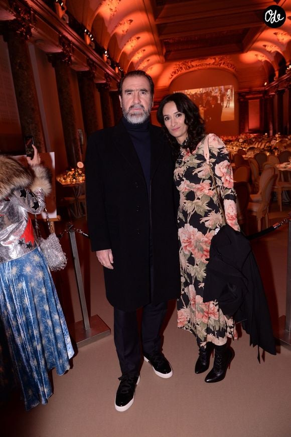 Eric Cantona et sa femme Rachida Brakni lors de la soirée de gala de la 18ème édition du "Dîner de la mode du Sidaction" au Pavillon Cambon Capucines - Potel et Chabot à Paris, France, le 23 janvier 2020. © ORachid Bellak/Bestimage