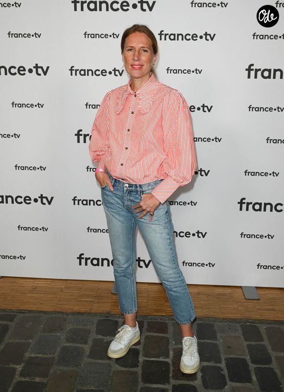 Agathe Lecaron au photocall pour la conférence de presse de rentrée de France TV à la Grande Halle de la Villette à Paris, France, le 6 juillet 2022.

© Coadic Guirec/Bestimage