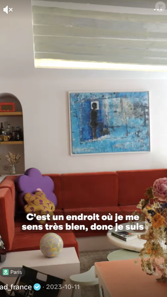 Il l'a décoré avec un ami architecte d'intérieur

Julien Sebbag présente son appartement au magazine AD en 2023. Capture d'écran/AD_france