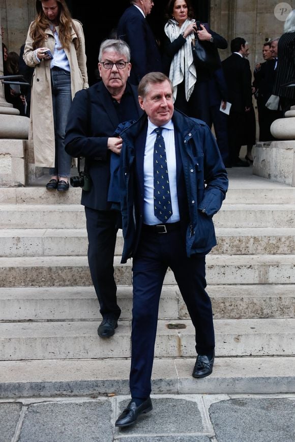 Exclusif - Le prince Charles-Henri de Lobkowicz et Luc Castel à la sortie de la messe hommage à Doris Brynner dans l'église Saint-Philippe-du-Roule à Paris le 4 juin 2025.

© Christophe Clovis / Bestimage