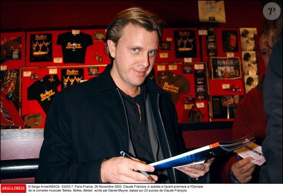 Claude François Jr en 2003 à l'avant-première de la comédie musicale Belles, belles, belles. Arnal Serge/ABACA