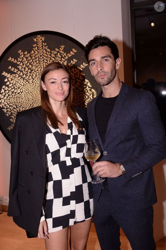 Rachel Legrain-Trapani (Miss France 2007) et son compagnon Valentin Léonard - Inauguration du restaurant italien gastronomique "Il Carpaccio" au Royal Monceau à Paris le 6 octobre 2021. © Rachid Bellak/Bestimage