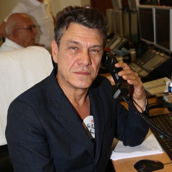 Marc Lavoine participant à la 15e journée de charité d'Aurel BGC pour honorer la mémoire des 658 employés de BGC tués au WTC le 11 septembre 2001, qui s'est tenue au siège d'Aurel BGC, rue Richelieu à Paris, le 11 septembre 2019.