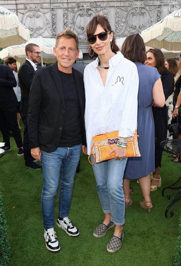 Exclusif - Daniel Riolo et Géraldine Maillet - Inauguration du Rooftop "Le Marta - Jardin suspendu" au sommet de l'hôtel Barrière Fouquet's à Paris le 26 juin 2024.  © Coadic Guirec / Bestimage