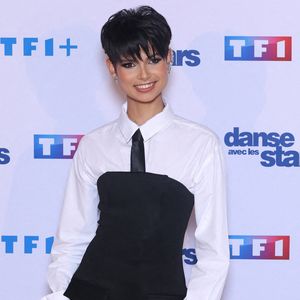 Eve Gilles participe au photocall de Danse Avec Les Stars dans les studios de TF1 le 16 janvier 2025. Photo par Jerome Domine/ABACAPRESS.COM