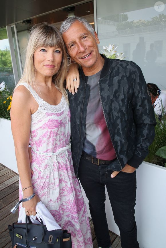 Exclusif - Nagui et sa femme Mélanie Page - Célébrités au Déjeuner France TV lors des Internationaux de France de Tennis de Roland Garros 2023 - Jour 15 à Paris le 11 Juin 2023. © Bertrand Rindoff / Bestimage
