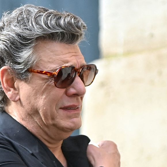 Marc Lavoine, assistant aux funérailles de Thierry Ardisson à l'église Saint Roch à Paris, France, le 17 juillet 2025. Photo par Franck Castel/ABACAPRESS.COM
