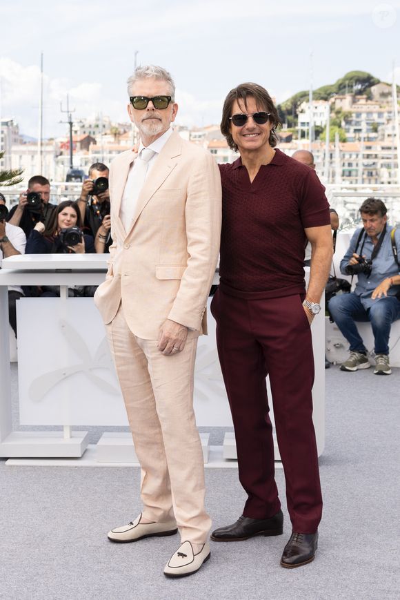Christopher McQuarrie, Tom Cruise - Photocall de "Mission: Impossible - The Final Reckoning" lors du 78ème Festival International du Film de Cannes, le 14 mai 2025.
© Moreau/Jacovidès/Bestimage