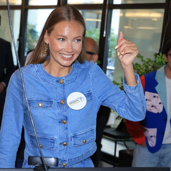 Amandine Petit participe à la 21ème journée de charité d'Aurel BGC en mémoire des 658 employés de BGC tués au WTC le 11 septembre 2001, au siège d'Aurel BGC, rue Richelieu à Paris, le 10 septembre 2025, France. Photo par Jerome Domine/ABACAPRESS.COM