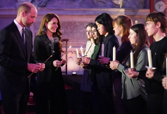 Le prince William, prince de Galles, et Catherine (Kate) Middleton, princesse de Galles, assistent à une cérémonie de commémoration des 80 ans de la libération du camp de concentration d'Auschwitz-Birkenau au Guildhall à Londres, le 26 janvier 2025. ©Julien Burton / Bestimage