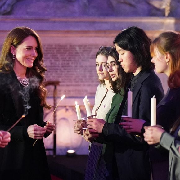 Le prince William, prince de Galles, et Catherine (Kate) Middleton, princesse de Galles, assistent à une cérémonie de commémoration des 80 ans de la libération du camp de concentration d'Auschwitz-Birkenau au Guildhall à Londres, le 26 janvier 2025. ©Julien Burton / Bestimage