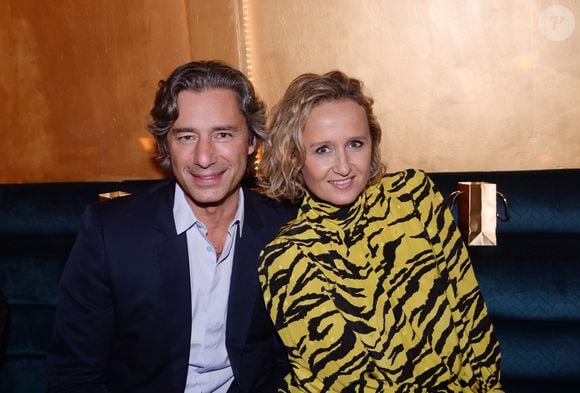 Exclusif - Laurent Solly et sa femme Caroline Roux lors de la soirée d'inauguration du club Manko à Paris, France, le 12 septembre 2019. © Rachid Bellak/Bestimage