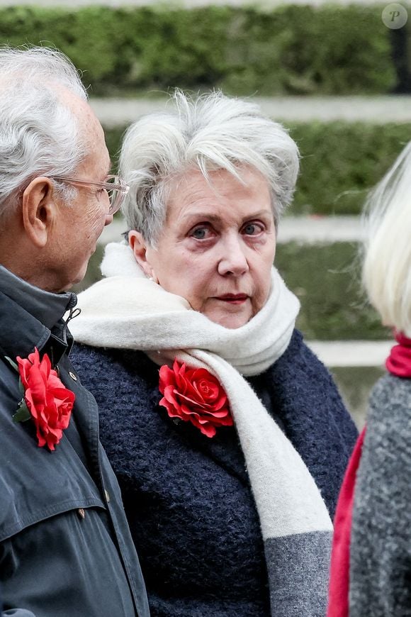 Françoise Laborde - Sortie des obsèques de Catherine Laborde en l’église Saint-Roch à Paris, le 6 février 2025. Décédée le 28 janvier 2025 à l'âge de 73 ans, l'ancienne présentatrice météo de TF1 (1988 - 2017) était atteinte de la maladie neurodégénérative à corps de Lewy. 
© Jacovides - Moreau / Bestimage