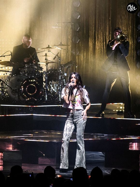 La chanteuse française Jenifer en concert à Bruxelles, en Belgique, le 25 mars 2023. Photo de Jean Marc Quinet/Reporters/ABACAPRESS.COM