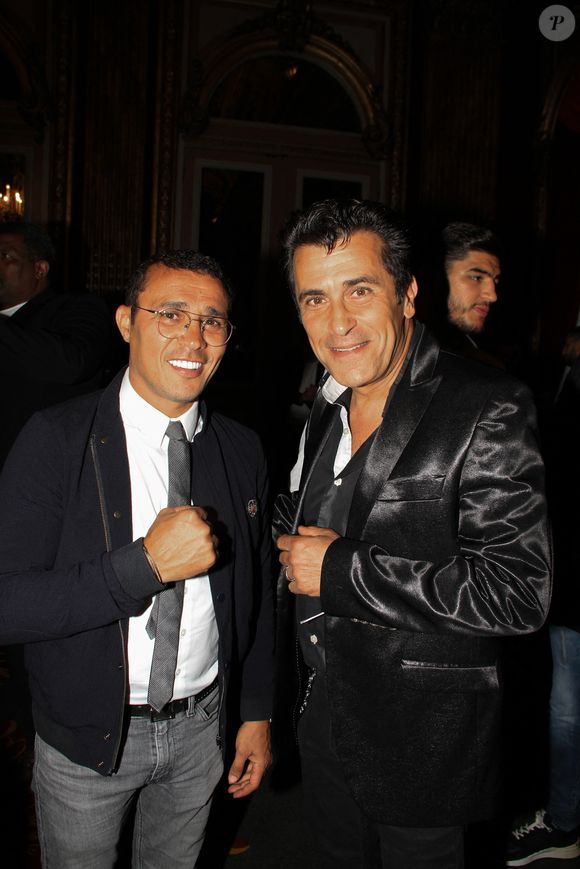 Brahim Asloum, Bébert, Les Forbans (Albert Kassabi) - Bakary Samake remporte une ceinture internationale des super-welters lors d'un gala de boxe à l'hôtel Westin Vendôme, à Paris le 7 juin 2022.

© Philippe Baldini / Bestimage