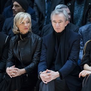 Bernard Arnault et sa femme Hélène Mercier-Arnault - People au défilé de mode Dior Homme Automne-Hiver 2018-2019 au Grand Palais à Paris, le 20 janvier 2018. © Olivier Borde/Bestimage
