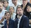 On se souvient notamment de son émotion, en 2017, lorsque son compagnon était revenu de sa première mission dans l'espace, en 2016. "J’ai du mal à croire que je te parle et que tu es en orbite dans la station", avait-elle dit, racontait TF1 Info.
Thomas Pesquet et sa compagne Anne Mottet - Les célébrités en tribunes pendant l'épreuve de basketball de demi-finale opposant la France à l'Allemagne lors des Jeux Olympiques de Paris 2024 (JO) à l'Arena Bercy, à Paris, France, le 8 août 2024. © Jacovides-Perusseau/Bestimage