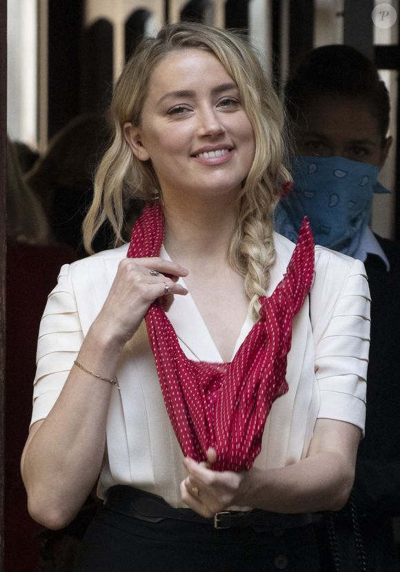 L'actrice Amber Heard arrive à la Haute Cour de Londres pour une audience dans le procès en diffamation intenté par Johnny Depp contre les éditeurs du Sun et son rédacteur en chef. Photo by Simon Jones/The Sun/News Licensing/ABACAPRESS.COM