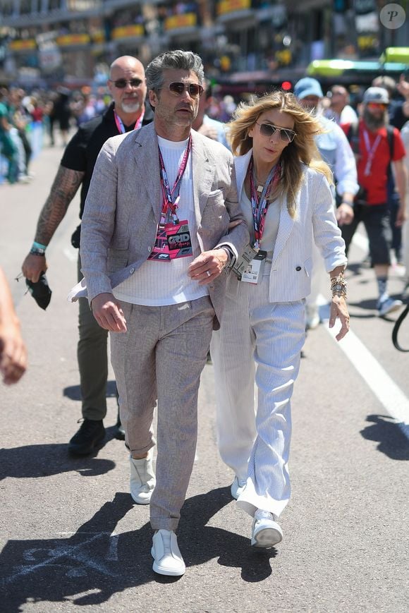 Patrick Dempsey et sa femme Jillian Fink lors du Grand Prix de Formule 1 (F1) Tag Heuer de Monaco le 25 mai 2025. © Lionel Urman/Bestimage