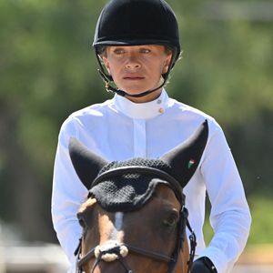 Mary-Kate Olsen et Fatum participent à la 6e édition du Longines Paris Eiffel Jumping le 6 juillet 2019 à Paris, en France. Photo de Laurent Zabulon/ABACAPRESS.COM