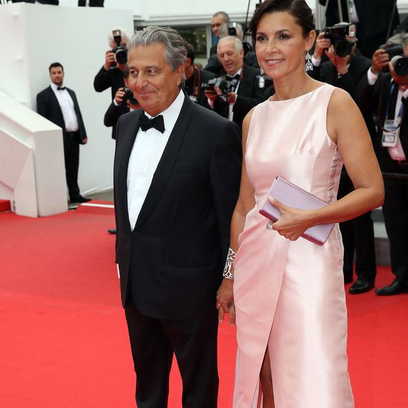 Christian Clavier et sa femme Isabelle De Araujo (Bijoux APM Monaco) - Montée des marches du film "Jimmy's Hall" lors du 67 ème Festival du film de Cannes - Cannes le 22 mai 2014. BORDE-MOREAU / BESTIMAGE