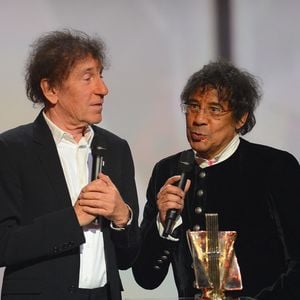 Alain Souchon et Laurent Voulzy assistent à la cérémonie des 30e Victoires de la Musique qui se tient au Zénith de Paris, France, le 13 février 2015. Photo by NIcolas Briquet/ABACAPRESS.COM