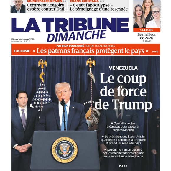 Couverture de La Tribune du dimanche parue le dimanche 4 janvier 2026.