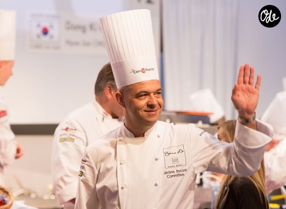 Jérôme Boccuse, fils de Paul Bocuse, et président du Sirha lors du concours du Bocuse d'or pendant le Salon international de la restauration, de l'hôtellerie et de l'alimentation (Sirha) à Lyon, le 28 janvier 2015. © Agence / Bestimage