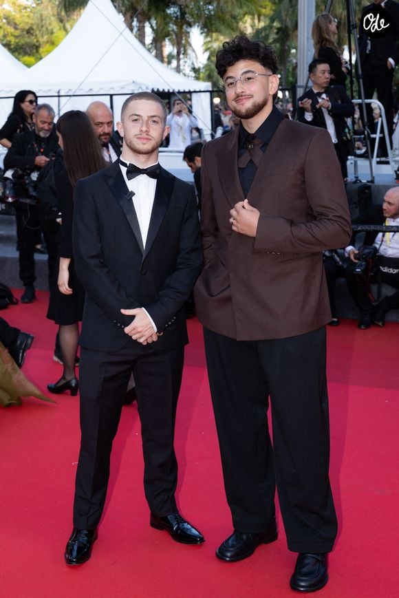 Michou et Just Riadh assistent au tapis rouge de « Mission Impossible : The Final Reckoning » lors du 78e Festival de Cannes, au Palais des Festivals, le 14 mai 2025 à Cannes, en France. Photo : Shootpix/ABACAPRESS.COM