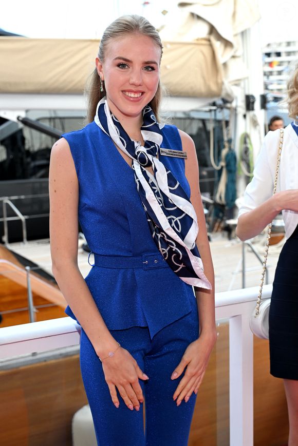 Exclusif - Les princesses Maria Carolina de Bourbon des Deux Siciles lors de la cérémonie d'intronisation des nouveaux membres du Yacht Club de Monaco, le 23 juin 2025. Les deux princesses font partie de la promotion "Admiral's Cup" et Maria Carolina fêtait ses 22 ans. © Bruno Bebert/Bestimage