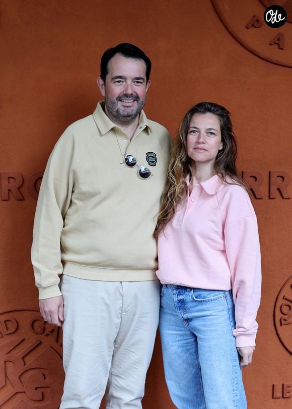 Jean-François Piège et sa femme Elodie au village lors des Internationaux de France de tennis de Roland Garros 2024, à Paris, France, le 1er juin 2024. © Jacovides-Moreau/Bestimage