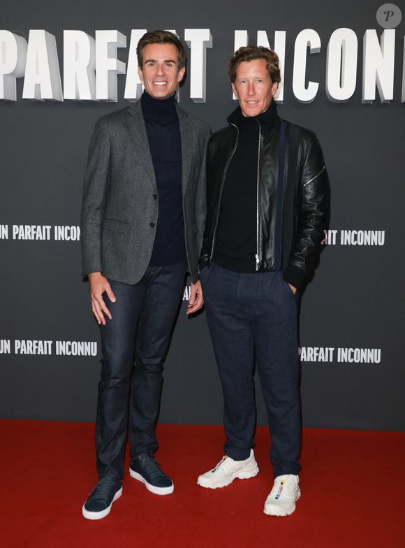 Jean-Baptiste Marteau et son compagnon Jean de Reynal - Avant-première du film "Un parfait inconnu" au Grand Rex à Paris le 15 janvier 2025. © Coadic Guirec/Bestimage