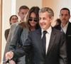 Nicolas Sarkozy et sa femme Carla Bruni - Dernier jour du procès du financement libyen de Sarkozy: ses avocats de l’ancien président vont plaider la relaxe, au tribunal de Paris, France, le 8 avril 2025. © Christophe Clovis/Bestimage