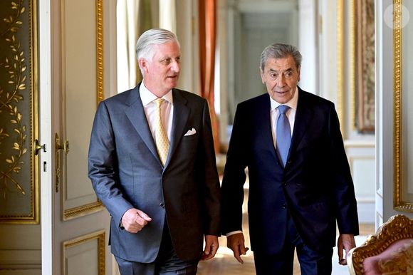 Le roi Philippe de Belgique reçoit Eddy Merckx à l'occasion de son 80ème anniversaire (17 juin 2025) à Bruxelles, le 12 juin 2025. L'ancien coureur cycliste avait été nommé baron par le roi Albert II de Belgique en le considérant comme "le plus grand ambassadeur de la Belgique dans le monde". De nombreux hommages lui seront rendus en Belgique pour célébrer son anniversaire.
© Photonews / Bestimage