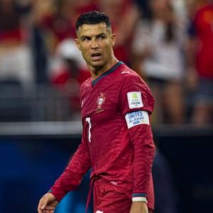 Cristiano Ronaldo lors de la Coupe du monde de la FIFA, Coupe du monde, championnat du monde, FOOTBALL : Portugal - Espagne - Coupe du monde 2026 le 6 juillet. Photo : Imago/PsnewZ/Bestimage
