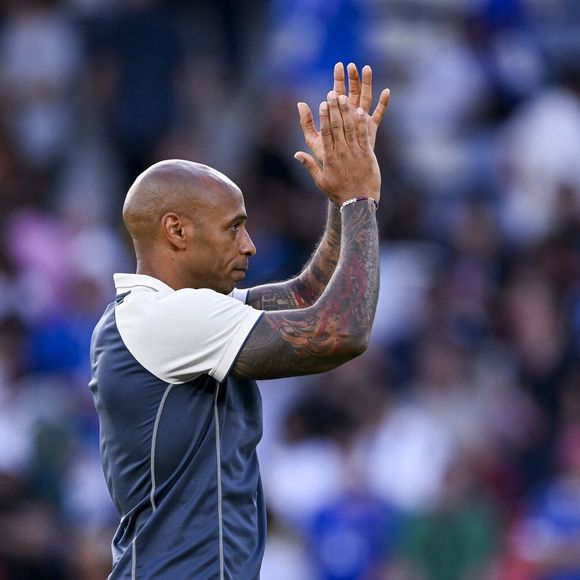 Thierry Henry lors de la finale qui oppose la France à l’Espagne (3-5) pour les Jeux Olympiques au Parc des Princes à Paris, le 9 aout 2024. © Jacovides-Perusseau / Bestimage