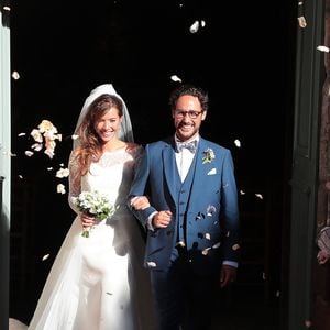 Thomas Hollande et Emilie Broussouloux se sont mariés dans le petit village de Meyssac en Corrèze en présence de leurs parents respectifs François Hollande, Ségolène Royal ainsi que Mr et Mme Broussouloux, le 8 septembre 2018. © Abaca