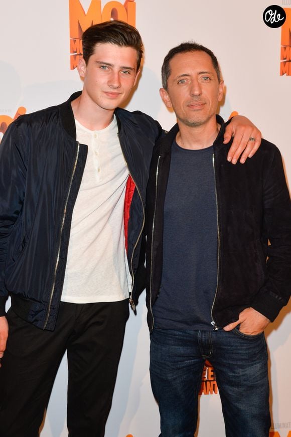 Noé Elmaleh et son père Gad Elmaleh (Voix de Gru) - Avant-première du film d'animation "Moi Moche et Méchant 3" au cinéma Gaumont Champs-Elysées Marignan à Paris, France, le 27 juin 2017. © Coadic Guirec/Bestimage