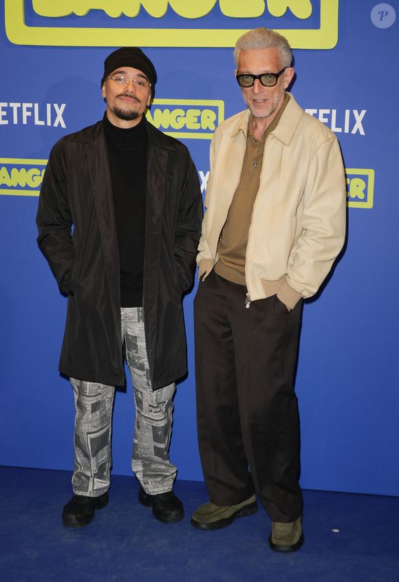 Mister V et Vincent Cassel - Avant-première du film "Banger" au Pathé Wepler à Paris le 1er avril 2025. © Coadic Guirec/Bestimage