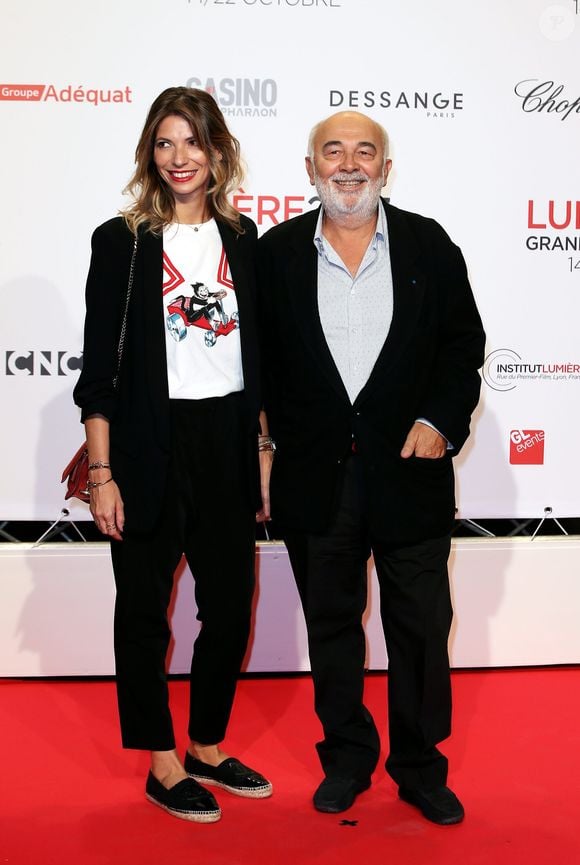 Gérard Jugnot et sa compagne Patricia Campi - Tapis rouge de la cérémonie d'ouverture du Festival Lumière  2017 au cours de laquelle Eddy Mitchell a reçu un hommage à Lyon, le 14 Octobre 2017 © Dominique Jacovides/Bestimage