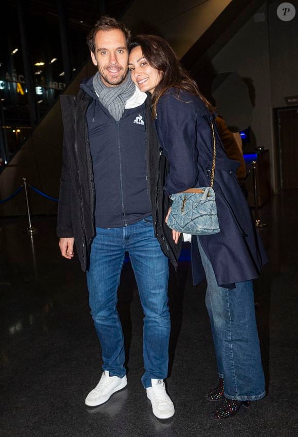 Richard Gasquet et sa compagne Clementine - Célébrités assistent aux combats de MMA, Professional Fighters League Europe (PFL) à l’accord Arena de Bercy à Paris le 7 mars 2024. © Pierre Perusseau/Bestimage